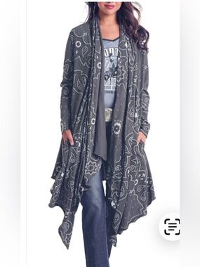 Panhandle Grey Waterfall Bandana Duster